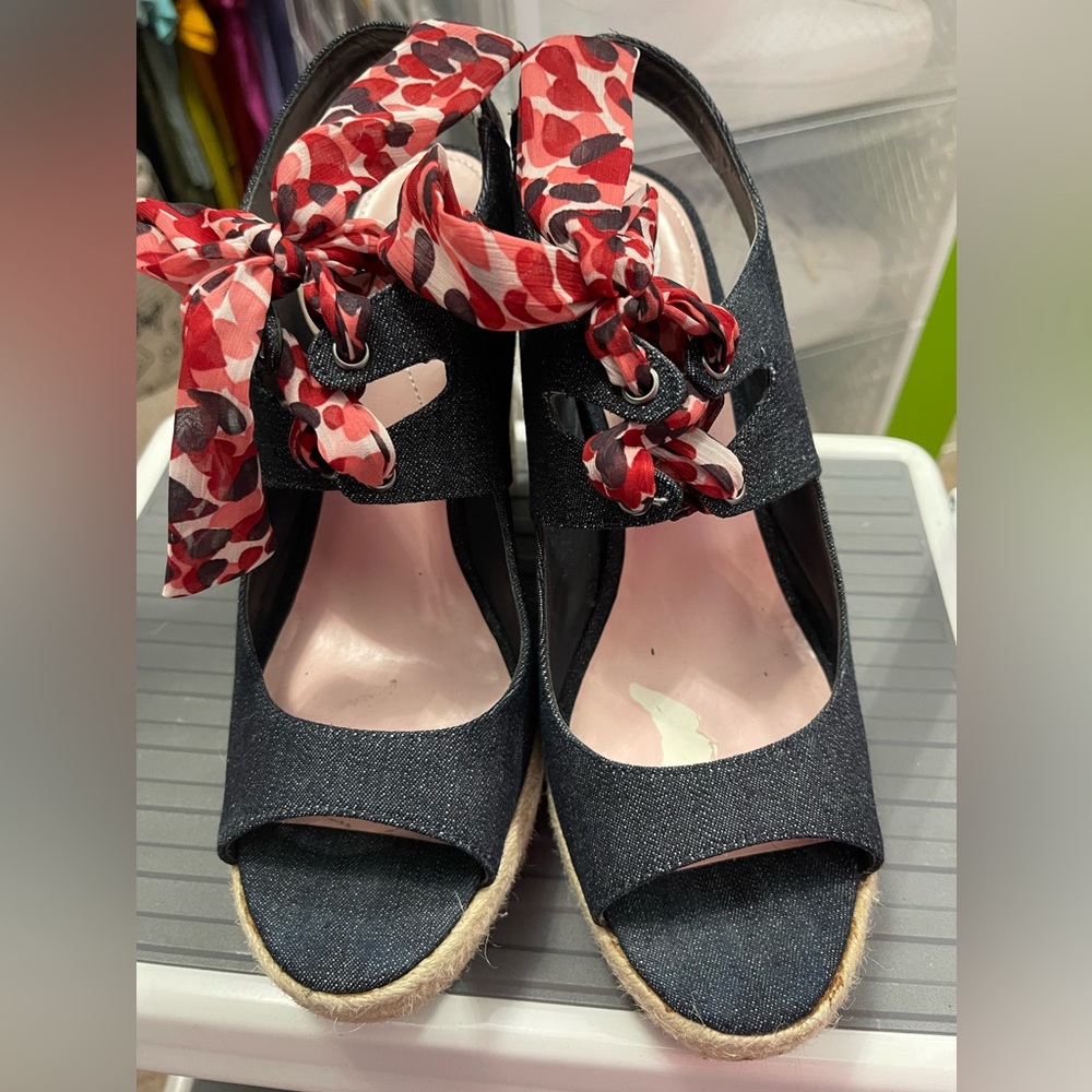 Vintage Miss America 4 inch Denim Espadrilles Women’s Size 11